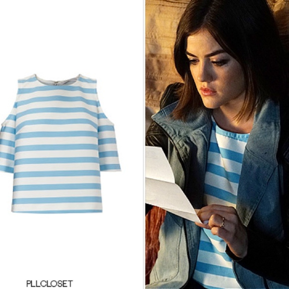 ASO Aria Montgomery Pretty Little Liars Tanya Taylor Iris Cold Shoulder Top sz 0